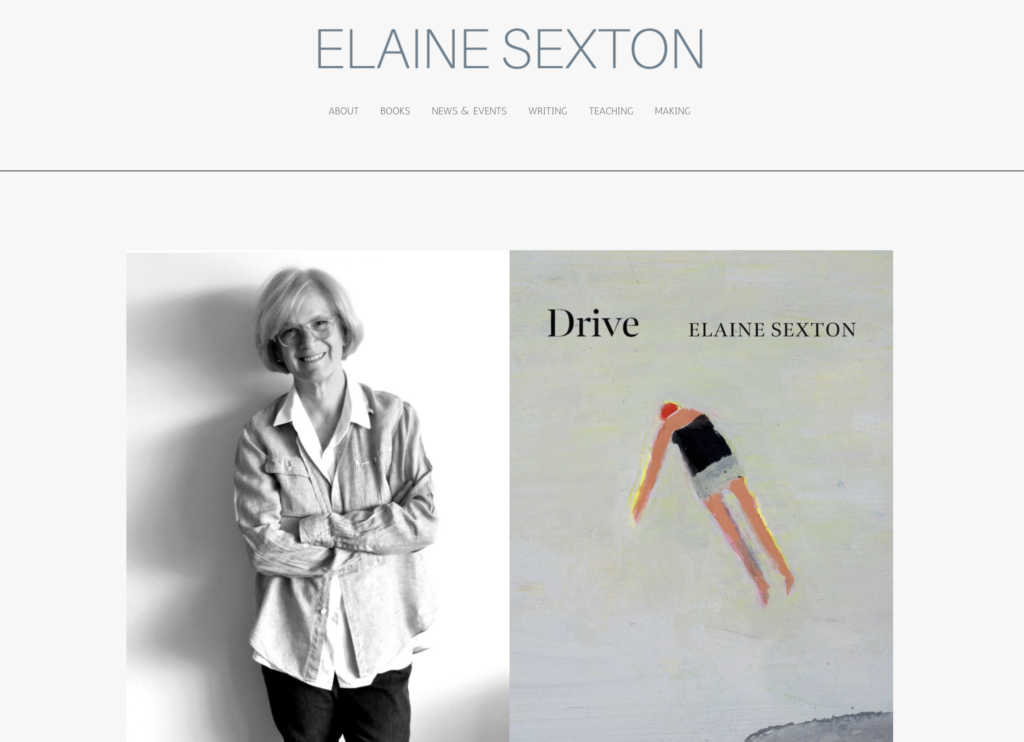 Screenshot of Elaine Sexton's website